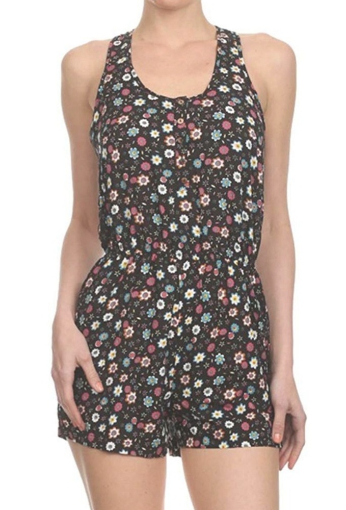 🌞$20 for 4🌞 Colorful Floral Racerback Romper
